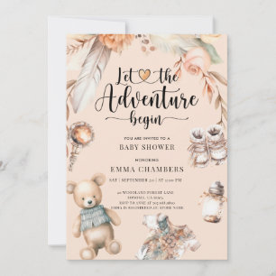 Adventure Begins Boho Baby Shower Gender Neutral Invitation