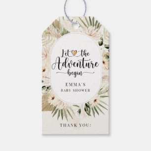 Adventure Begins Boho Floral Baby Shower Thank You Gift Tags