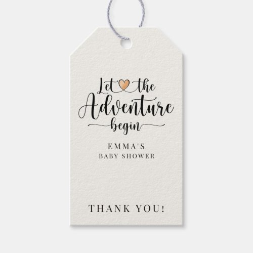 Adventure Begins Boho Floral Baby Shower Thank You Gift Tags