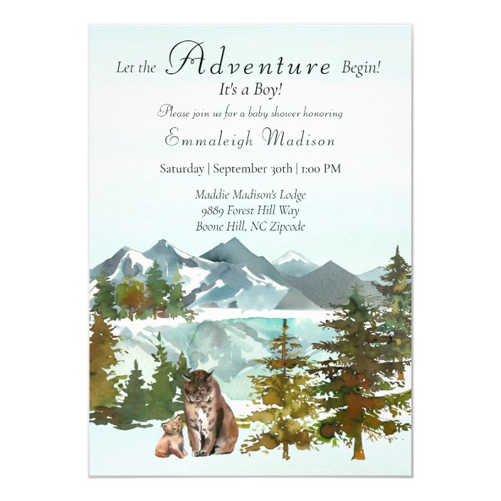 baby shower invitations mountain theme