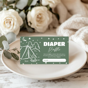 Adventure Begins Camping Diaper Raffle Enclosure Card