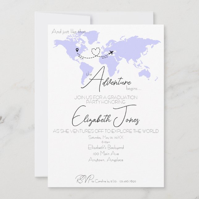 Adventure Begins College Graduation Party Invitation (Front)