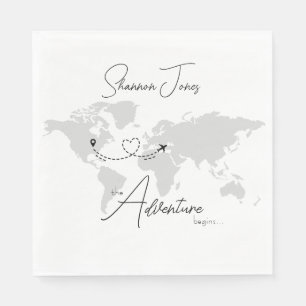 Adventure Begins College Graduation Party Napkins