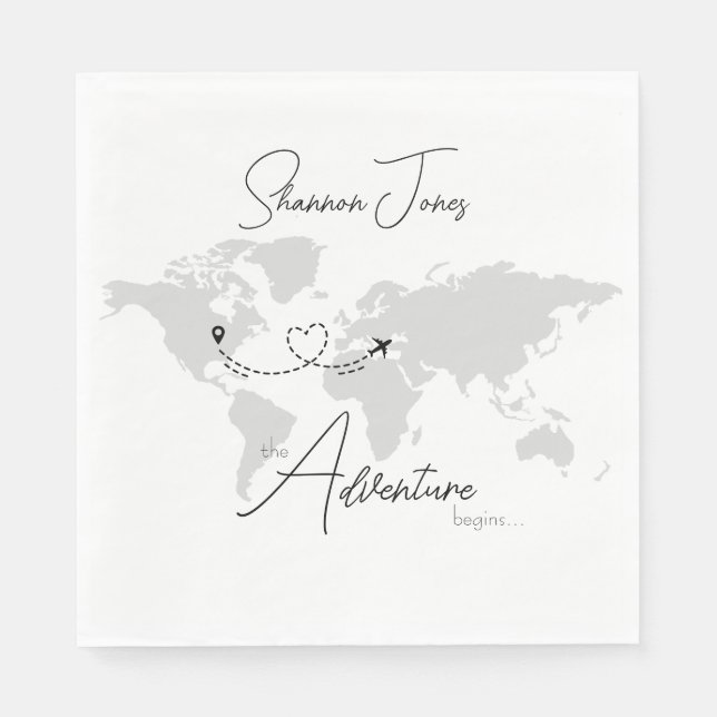 Adventure Begins College Graduation Party Napkins (Front)