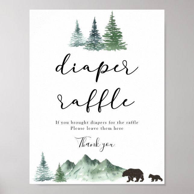 Adventure Begins Diaper Raffle Sign (Front)