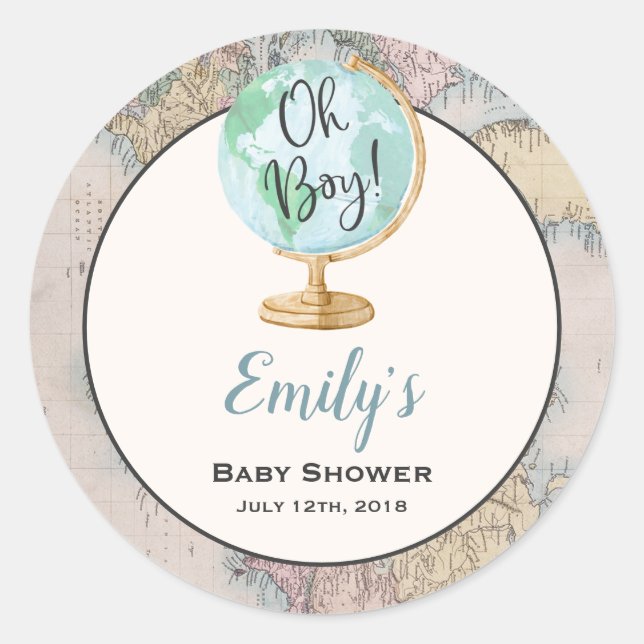 Adventure Begins Favor Tag Sticker Seal (Front)