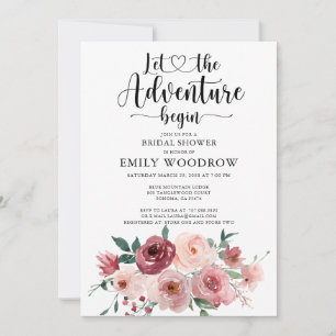 Adventure Begins Floral Bridal Shower Invitation
