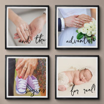 Adventure Begins for Real Family of 3 Photo Story Peel And Stick Photo Tile