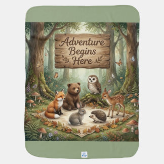 Adventure Begins Here Baby Blanket