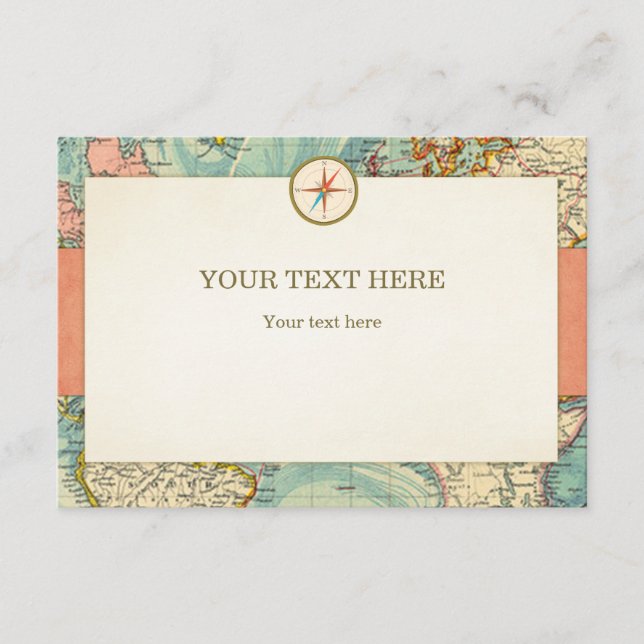 Adventure Begins Insert Card World Map Places (Front)