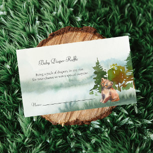 Adventure Begins Lynx Cub Baby Diaper Raffle Enclosure Card