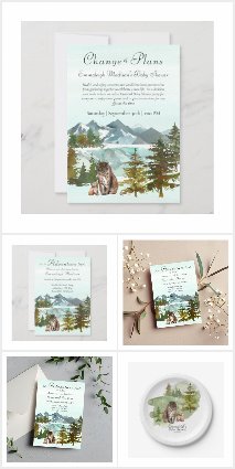 Adventure Begins Lynx Rustic Baby Shower