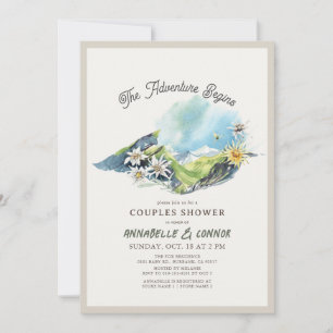 Adventure Begins Mountain Range Couples Shower Invitation