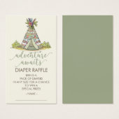 Adventure Begins Neutral Baby Shower Diaper Ticket (Front & Back)