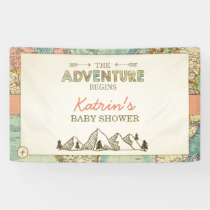 Adventure Begins Party Banner World Map Place