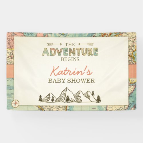 Adventure Begins Party Banner World Map Place