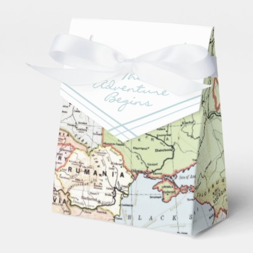 Adventure Begins Party Shower Travel World Map Favor Boxes