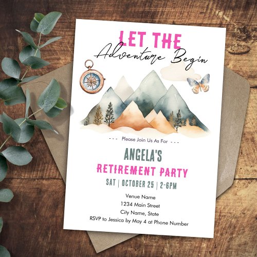 Adventure Begins Retirement Party Invitation