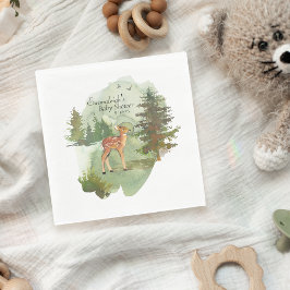 Adventure Begins Rustic Deer Baby Shower Napkins