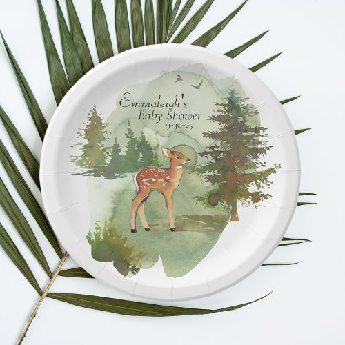 Adventure Begins Rustic Deer Paper Plates