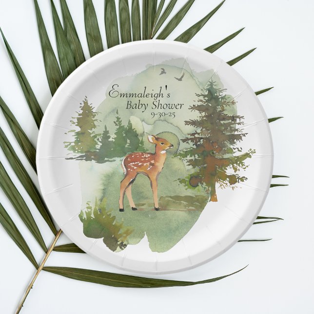 Adventure Begins Rustic Deer Paper Plates (Creator Uploaded)