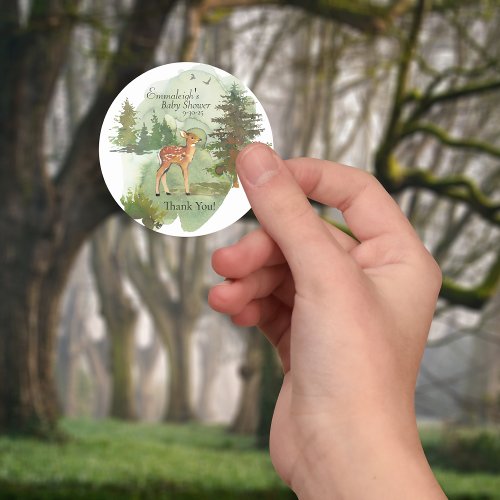 Adventure Begins Rustic Deer Thank You Classic Round Sticker