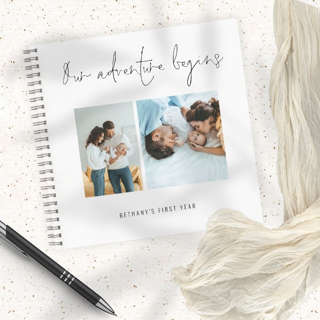 Adventure Begins Script Baby First Year 2 Photos  Notebook (Creator Uploaded)