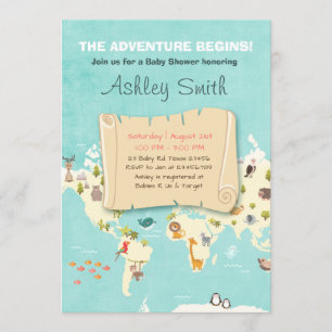 Adventure begins shower invite Travel The places