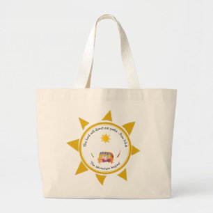 ADVENTURE BEGINS Summer Camping Large Tote Bag