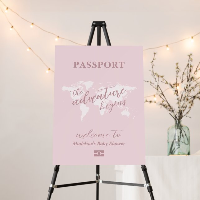 Adventure Begins Travel Passport Welcome Sign (In Situ (Stand))