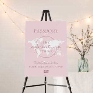 Adventure Begins Travel Passport Welcome Sign