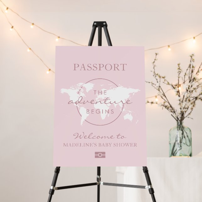 Adventure Begins Travel Passport Welcome Sign (In Situ (Stand))