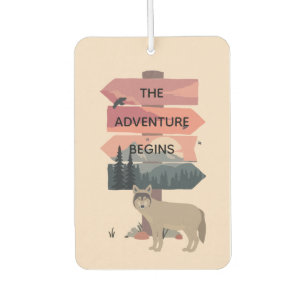 Adventure Begins Travel Sign Post Wilderness Air Freshener