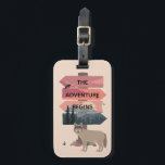 Adventure Begins Travel Sign Post Wilderness Luggage Tag<br><div class="desc">A lone wolf stands by a sign post promising adventure with the wilderness beyond. Symbolic modern art for adventurous travellers.</div>
