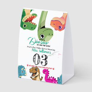 Adventure Begins With Baby Dino Paper Table Tent