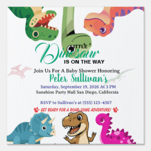 Adventure Begins With Baby Dino Sign