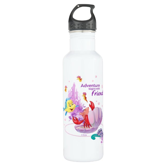 Adventure Begins With Friends Stainless Steel Water Bottle (Front)