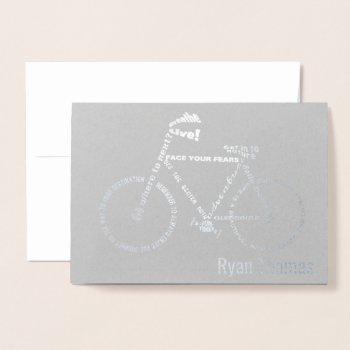 Adventure Bicycle Word Art Foil Card by LightinthePath at Zazzle