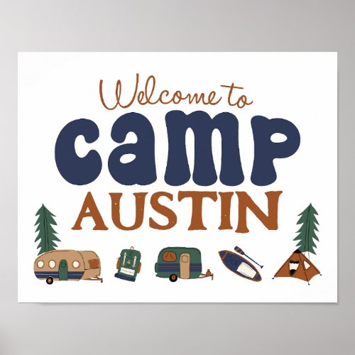 Adventure Birthday Custom Camp Sign