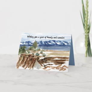 Adventure Birthday Mountain Lake Winter Card