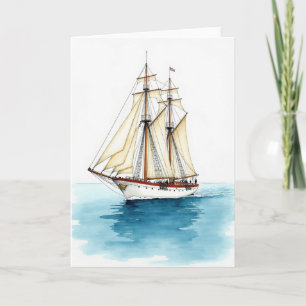 Adventure Birthday Sailing Ship Card