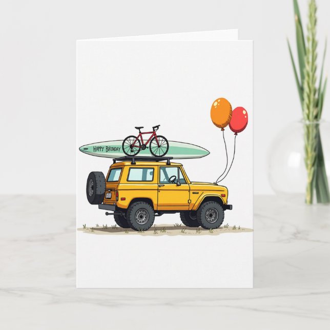 Adventure Birthday Vehicle Card (Front)