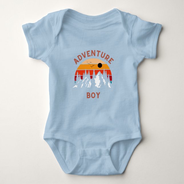 Adventure boy baby bodysuit (Front)