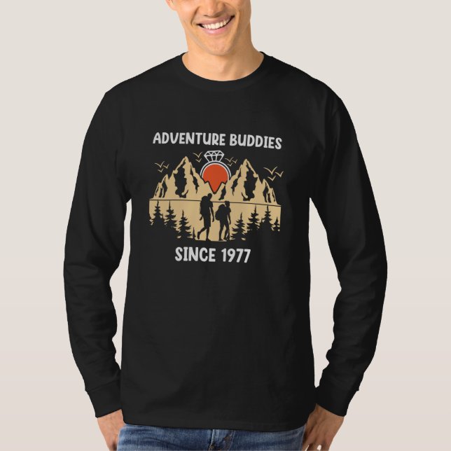 Adventure Buddies Since 1977 Hiking Partner T-Shirt (Front)