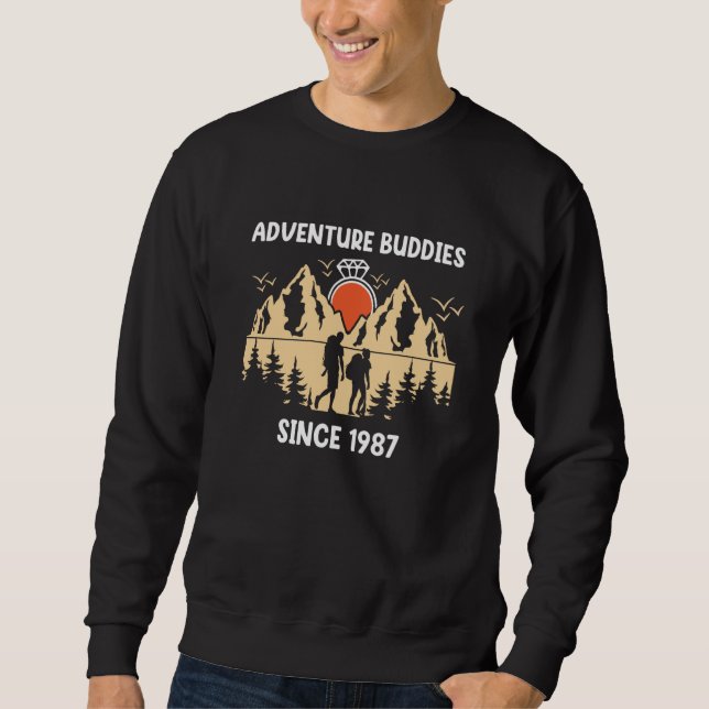 Adventure Buddies Since 1987 Hiking Partner Sweatshirt (Front)