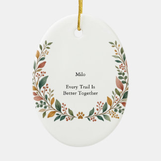 Adventure Buddy Botanical Ceramic Oval Ornament