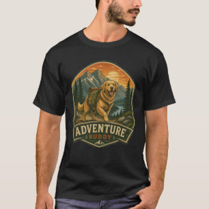 Adventure Buddy Mountain Dog Outdoor Design T-Shirt