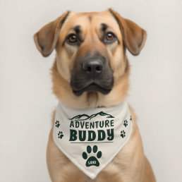 Adventure Buddy Mountain Paw Dog Name Pet Bandana Collar