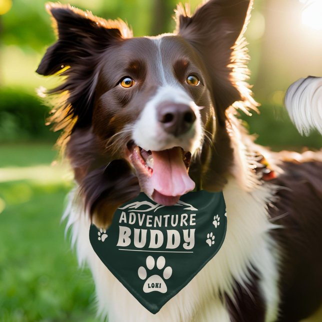 Adventure Buddy Mountain Paw Dog Name Pet Bandana Collar (Creator Uploaded)