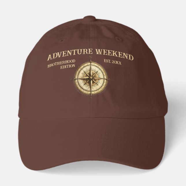 Adventure Cabin Trip Bachelor Party Rustic Camping Hat (Front)